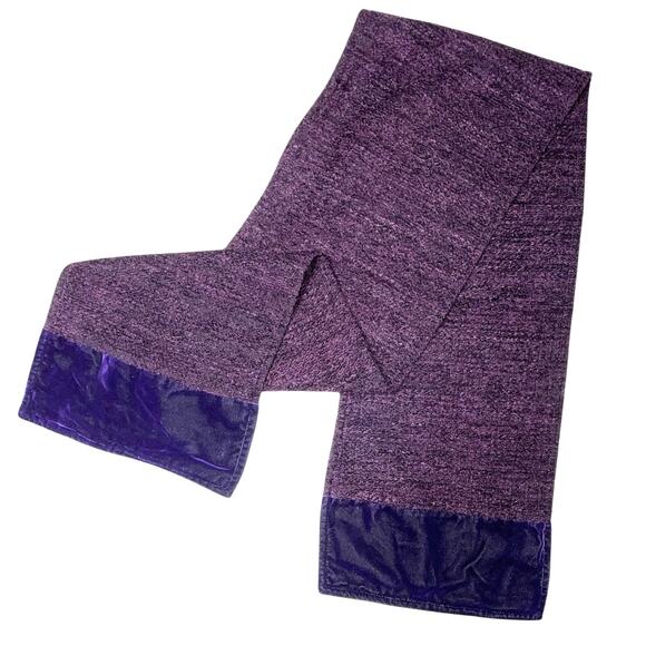 Vintage Toucan Collection NY 100% Purple Rayon Velvet Long Scarf - Picture 1 of 8
